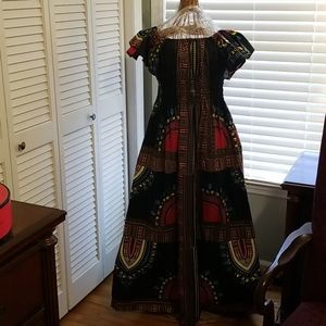 One size fits all. Flair colorful dress.